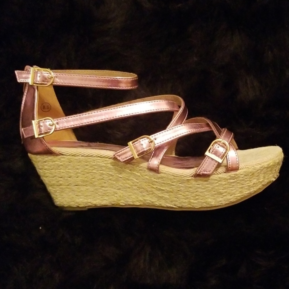C. Label pink metallic sandals